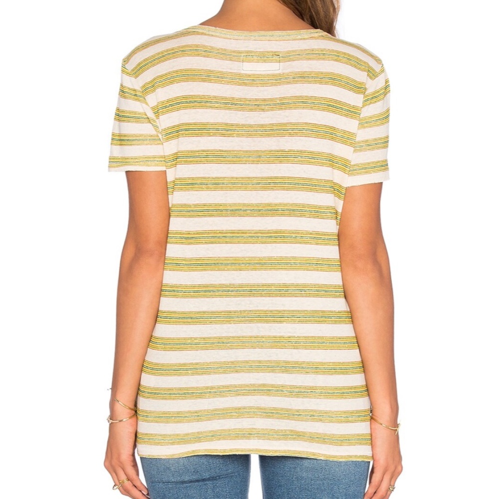 Current/Elliott Long Pocket Tee Wayfarer Stripe T-Shirt Top - Picture 2 of 5